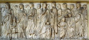 Procesión, pared sur del Ara Pacis (mármol)